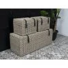 OZAIA Lot De 3 Malles De Rangement En Kubu Et Acajou BORAMA - L140 X P55 X H55 Cm Et L55 X P45 X H42 Cm - Gris Naturel - Naturel Clair