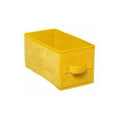 5 FIVE SIMPLY SMART Panier De Rangement Velours (15 X 31 Cm) Lia Jaune
