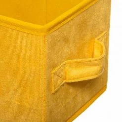 5 FIVE SIMPLY SMART Panier De Rangement Velours (15 X 31 Cm) Lia Jaune -Petit rangement Soldes Magasin 56102381 3