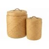 DANSMAMAISON Set De 2 Paniers De Rangement Ronds En Bambou Naturel - L 45 X L 45 X H 57 Cm - Naturel -Petit rangement Soldes Magasin 56131642 1
