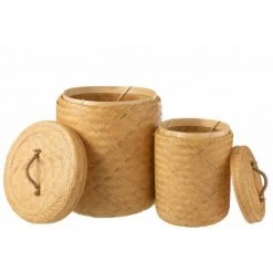 DANSMAMAISON Set De 2 Paniers De Rangement Ronds En Bambou Naturel - L 45 X L 45 X H 57 Cm - Naturel 6 DANSMAMAISON Set De 2 Paniers De Rangement Ronds En Bambou Naturel - L 45 X L 45 X H 57 Cm - Naturel -Petit rangement Soldes Magasin 56131642 2