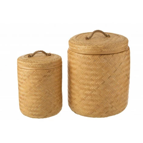 DANSMAMAISON Set De 2 Paniers De Rangement Ronds En Bambou Naturel - L 45 X L 45 X H 57 Cm - Naturel 5 DANSMAMAISON Set De 2 Paniers De Rangement Ronds En Bambou Naturel - L 45 X L 45 X H 57 Cm - Naturel – Image 3
