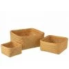 DANSMAMAISON Set De 3 Panier CarrŽs En Bambou Naturel - L 38 X L 38 X H 18 Cm - Naturel -Petit rangement Soldes Magasin 56132357 1