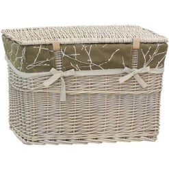 AUBRY GASPARD Malle En Osier Et Doublure Florale Beige - Naturel 8 AUBRY GASPARD Malle En Osier Et Doublure Florale Beige - Naturel -Petit rangement Soldes Magasin 56480635 3