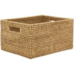 AUBRY GASPARD Panier De Rangement En Rotin Naturel 24 X 19 X 13 Cm Beige - Beige