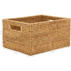 AUBRY GASPARD Panier De Rangement En Rotin Naturel 24 X 19 X 13 Cm Beige - Beige -Petit rangement Soldes Magasin 56480641 4