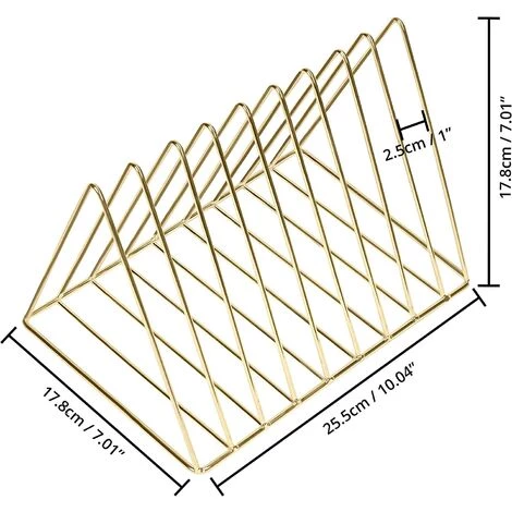 MACARON Porte Revue Metal Or - Porte Revue WC, Maison, Étagère, Salle De Bains Et Bureau En Triangle à 9 Fentes - Porte Journaux, Livres, Tablettes Et Dossiers LO-Ron 4 MACARON Porte Revue Metal Or - Porte Revue WC, Maison, Étagère, Salle De Bains Et Bureau En Triangle à 9 Fentes - Porte Journaux, Livres, Tablettes Et Dossiers LO-Ron – Image 2