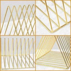 MACARON Porte Revue Metal Or - Porte Revue WC, Maison, Étagère, Salle De Bains Et Bureau En Triangle à 9 Fentes - Porte Journaux, Livres, Tablettes Et Dossiers LO-Ron 9 MACARON Porte Revue Metal Or - Porte Revue WC, Maison, Étagère, Salle De Bains Et Bureau En Triangle à 9 Fentes - Porte Journaux, Livres, Tablettes Et Dossiers LO-Ron -Petit rangement Soldes Magasin 56494128 3