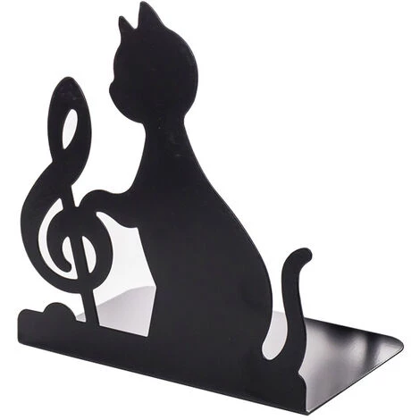 MACARON Serre-livres En Acier Inoxydable, Pour Supporter Des Livres Grands Et Lourds Ou Pour Décoration De La Bibliothèque Et Bureau à Domicile (Chat Musical)LO-Ron 3 MACARON Serre-livres En Acier Inoxydable, Pour Supporter Des Livres Grands Et Lourds Ou Pour Décoration De La Bibliothèque Et Bureau à Domicile (Chat Musical)LO-Ron