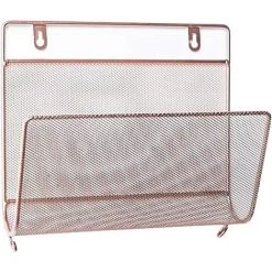 MACARON Porte-Revues Mural En Maille Métal,Porte-Journaux Trieur En Maille Tressée,Multifonction Bibliothèque Murale,pour Etude Salon Et Bureau Noir LO-Ron