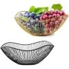 LTS FAFA Bols De Corbeille De Fruits En Métal, 2 Pièces Bols à Fruits En Fil Métallique, Corbeille à Fruits En Métal, Pour La Décoration Salle à Manger Table Panier De Fruits à La Maison (Noir Et Or) -Petit rangement Soldes Magasin 56494275 1
