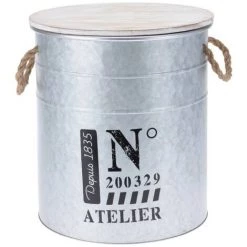 HOME STYLING Home&Styling Ensemble De Boîtes De Rangement Avec Corde 3 Pcs Zinc - Argent 8 HOME STYLING Home&Styling Ensemble De Boîtes De Rangement Avec Corde 3 Pcs Zinc - Argent -Petit rangement Soldes Magasin 56561419 3