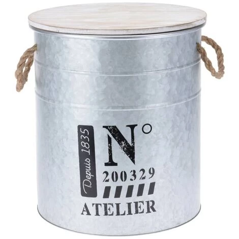 HOME STYLING Home&Styling Ensemble De Boîtes De Rangement Avec Corde 3 Pcs Zinc - Argent 5 HOME STYLING Home&Styling Ensemble De Boîtes De Rangement Avec Corde 3 Pcs Zinc - Argent – Image 3