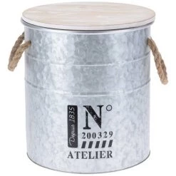 HOME STYLING Home&Styling Ensemble De Boîtes De Rangement Avec Corde 3 Pcs Zinc - Argent 9 HOME STYLING Home&Styling Ensemble De Boîtes De Rangement Avec Corde 3 Pcs Zinc - Argent -Petit rangement Soldes Magasin 56561419 4