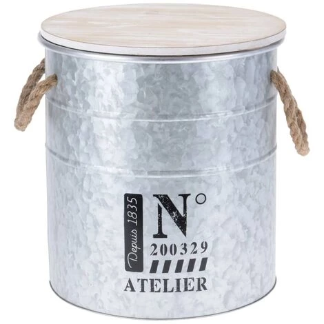 HOME STYLING Home&Styling Ensemble De Boîtes De Rangement Avec Corde 3 Pcs Zinc - Argent 6 HOME STYLING Home&Styling Ensemble De Boîtes De Rangement Avec Corde 3 Pcs Zinc - Argent – Image 4