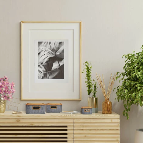 Relaxdays Panier De Rangement, Lot De 3, Avec Poignées, Trois Tailles Différentes, Bambou Et Polyester, Empilables, Gris 5 Relaxdays Panier De Rangement, Lot De 3, Avec Poignées, Trois Tailles Différentes, Bambou Et Polyester, Empilables, Gris – Image 3