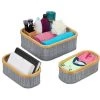 Relaxdays Panier De Rangement Bambou Et Tissu, Lot De 3, Corbeilles Salle De Bain, 2 Tailles Différentes, Gris/crème 2 Relaxdays Panier De Rangement Bambou Et Tissu, Lot De 3, Corbeilles Salle De Bain, 2 Tailles Différentes, Gris/crème -Petit rangement Soldes Magasin 56841890 1