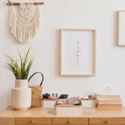 Relaxdays Panier De Rangement Bambou Et Tissu, Lot De 3, Corbeilles Salle De Bain, 2 Tailles Différentes, Blanc/crème -Petit rangement Soldes Magasin 56841923 3