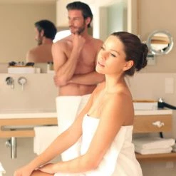 Relaxdays Panier De Rangement Bambou Et Tissu, Lot De 3, Corbeilles Salle De Bain, 2 Tailles Différentes, Blanc/crème -Petit rangement Soldes Magasin 56841923 4