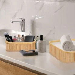 Relaxdays Panier De Rangement Bambou Et Tissu, Lot De 3, Corbeilles Salle De Bain, 2 Tailles Différentes, Nature/crème 10 Relaxdays Panier De Rangement Bambou Et Tissu, Lot De 3, Corbeilles Salle De Bain, 2 Tailles Différentes, Nature/crème -Petit rangement Soldes Magasin 56841930 4