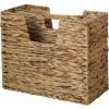 DéCOSHOP26 Porte-revues En Jacinthe D'eau Tressée 2 Compartiments 40x34x20 Cm - Or -Petit rangement Soldes Magasin 5696801 1