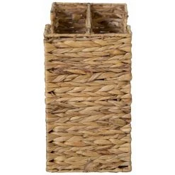 DéCOSHOP26 Porte-revues En Jacinthe D'eau Tressée 2 Compartiments 40x34x20 Cm - Or -Petit rangement Soldes Magasin 5696801 4