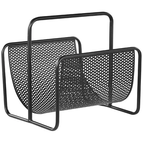 BELIANI Porte-magazines En Acier Noir - Noir 3 BELIANI Porte-magazines En Acier Noir - Noir