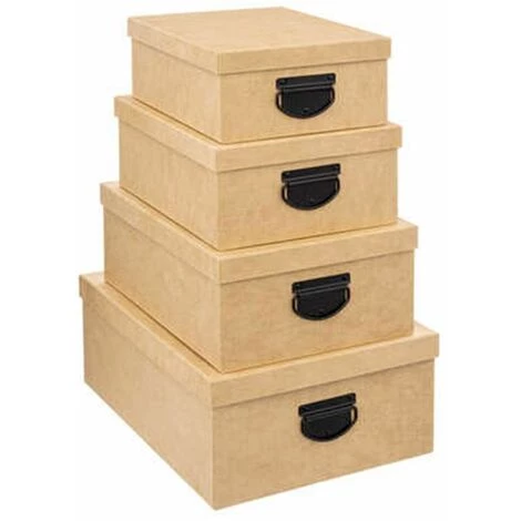 FIVE SIMPLY SMART Lot De 4 Boîtes De Rangement "Jute" 39cm Naturel 3 FIVE SIMPLY SMART Lot De 4 Boîtes De Rangement "Jute" 39cm Naturel