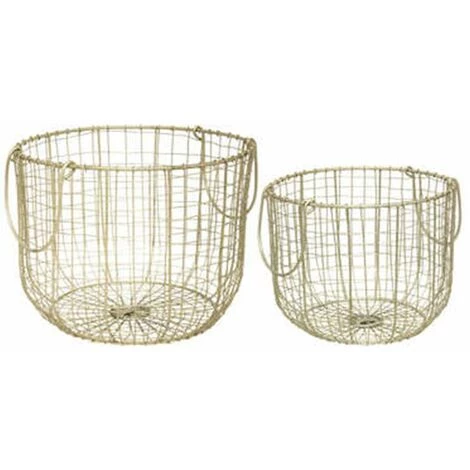 ATMOSPHERA, CRATEUR D'INTRIEUR Lot De 2 Paniers En Métal Vintage "Loft" 30cm Or 3 ATMOSPHERA, CRATEUR D'INTRIEUR Lot De 2 Paniers En Métal Vintage "Loft" 30cm Or
