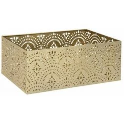 ATMOSPHERA, CRŽATEUR D'INTŽRIEUR Lot De 3 Caisses Cagettes Déco "Artif" 32cm Or -Petit rangement Soldes Magasin 57077621 3