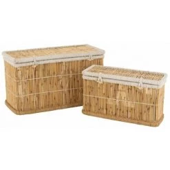 Paris Prix - Lot De 2 Paniers De Rangement "rectangle" 100cm Naturel