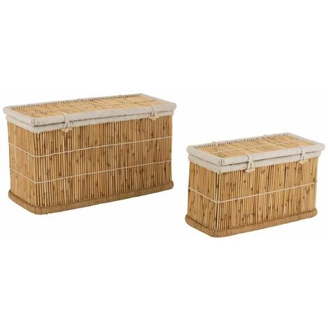 Paris Prix - Lot De 2 Paniers De Rangement "rectangle" 100cm Naturel 4 Paris Prix - Lot De 2 Paniers De Rangement "rectangle" 100cm Naturel – Image 2