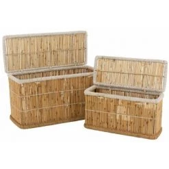 Paris Prix - Lot De 2 Paniers De Rangement "rectangle" 100cm Naturel 9 Paris Prix - Lot De 2 Paniers De Rangement "rectangle" 100cm Naturel -Petit rangement Soldes Magasin 57078703 3