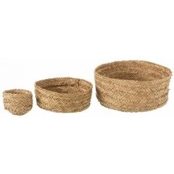 Paris Prix - Lot De 6 Paniers Déco "zostère" 42cm Naturel -Petit rangement Soldes Magasin 57078873 2