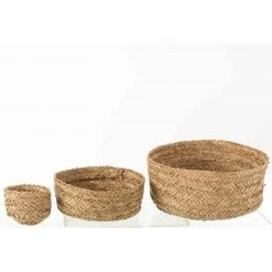 Paris Prix - Lot De 6 Paniers Déco "zostère" 42cm Naturel -Petit rangement Soldes Magasin 57078873 3