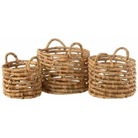 Paris Prix - Lot De 3 Paniers Déco "ouverts" 38cm Naturel 3 Paris Prix - Lot De 3 Paniers Déco "ouverts" 38cm Naturel
