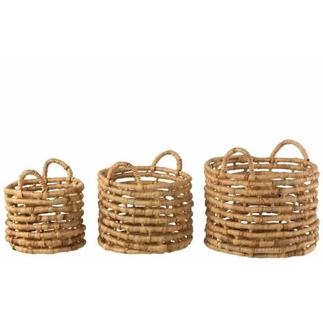 Paris Prix - Lot De 3 Paniers Déco "ouverts" 38cm Naturel 4 Paris Prix - Lot De 3 Paniers Déco "ouverts" 38cm Naturel – Image 2