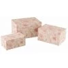 Paris Prix - Lot De 3 Boîtes Déco "motif Fleurs" 35cm Rose -Petit rangement Soldes Magasin 57079945 1