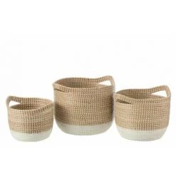 Paris Prix - Lot De 3 Paniers De Rangement "zostère" 35cm Naturel