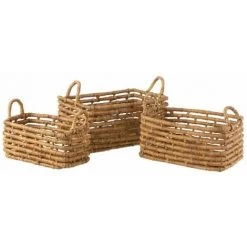 Paris Prix - Lot De 3 Paniers Déco "ouverts" 46cm Naturel