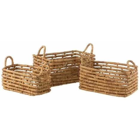 Paris Prix - Lot De 3 Paniers Déco "ouverts" 46cm Naturel 3 Paris Prix - Lot De 3 Paniers Déco "ouverts" 46cm Naturel