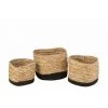 Paris Prix - Lot De 3 Paniers Déco "carrés" 28cm Naturel & Noir 1 Paris Prix - Lot De 3 Paniers Déco "carrés" 28cm Naturel & Noir -Petit rangement Soldes Magasin 57080015 1