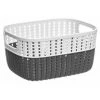 FIVE SIMPLY SMART Panier De Rangement "Bicolore" 3,5L Blanc & Gris -Petit rangement Soldes Magasin 57080093 1