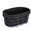 WENKO Corbeille à Pain Bela, Corbeille Black Outdoor Kitchen Pour Le Bain, Petits Pains Ou Baguettes, En Métal Thermolaqué Avec Insert Retirable Et Lavable, 100 % Coton, 27 X 17 X 11,5 Cm, Noir -Petit rangement Soldes Magasin 57105339 1