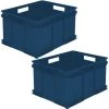 Keeeper Eurobox Lot De 2 Boîtes De Rangement XXL En Plastique écologique (PP) 52 X 43 X 28 Cm 54 L Bleu, 52x43x28 Cm C/u -Petit rangement Soldes Magasin 57157326 1