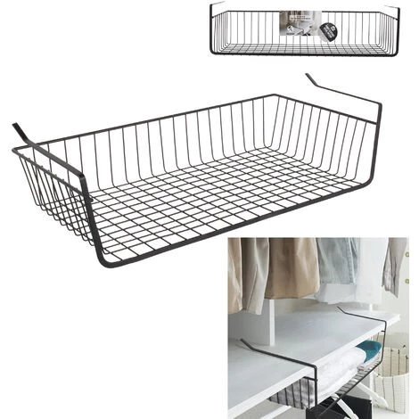 BOITE ET HOUSSE PANIER SUSPENDU METAL FILAIRE NOIR 56X14X26CM 3 BOITE ET HOUSSE PANIER SUSPENDU METAL FILAIRE NOIR 56X14X26CM