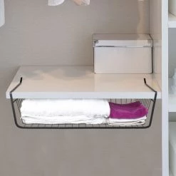 BOITE ET HOUSSE PANIER SUSPENDU METAL FILAIRE NOIR 56X14X26CM 7 BOITE ET HOUSSE PANIER SUSPENDU METAL FILAIRE NOIR 56X14X26CM -Petit rangement Soldes Magasin 57748873 3