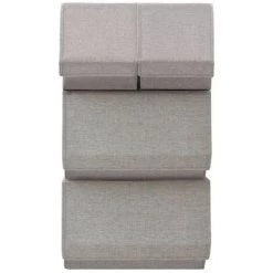 TRUE DEAL Boîtes De Rangement Empilables 4 Pcs Tissu Gris -Petit rangement Soldes Magasin 57833123 4