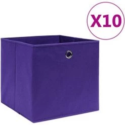 TRUE DEAL Boîtes De Rangement 10 Pcs Tissu Intissé 28x28x28 Cm Violet