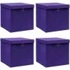TRUE DEAL Boîtes De Rangement Avec Couvercles 4 Pcs 28x28x28 Cm Violet -Petit rangement Soldes Magasin 57833457 1